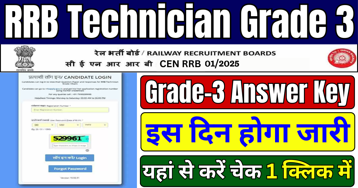 RRB Technician Grade 3 Answer Key 2025